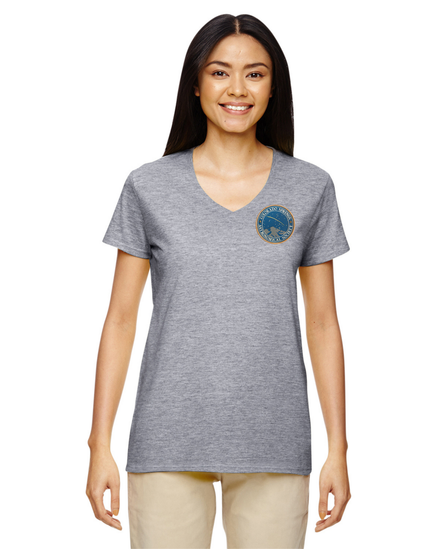 CSASTRO Women's Cotton V-neck Logo