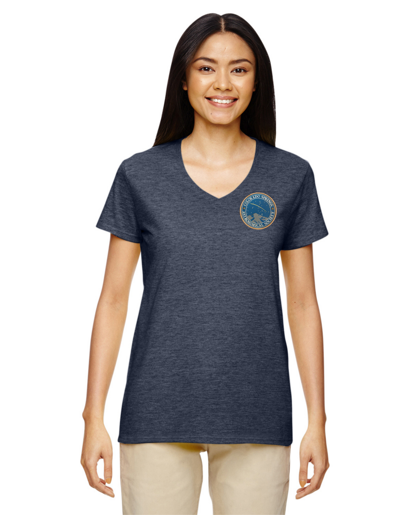 CSASTRO Women's Cotton V-neck Logo