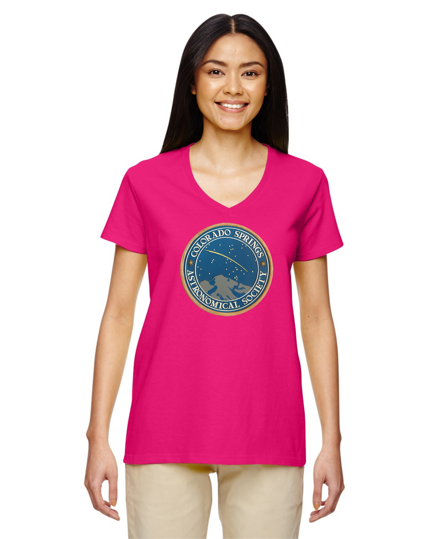 CSASTRO Women's Cotton V-neck T-shirt