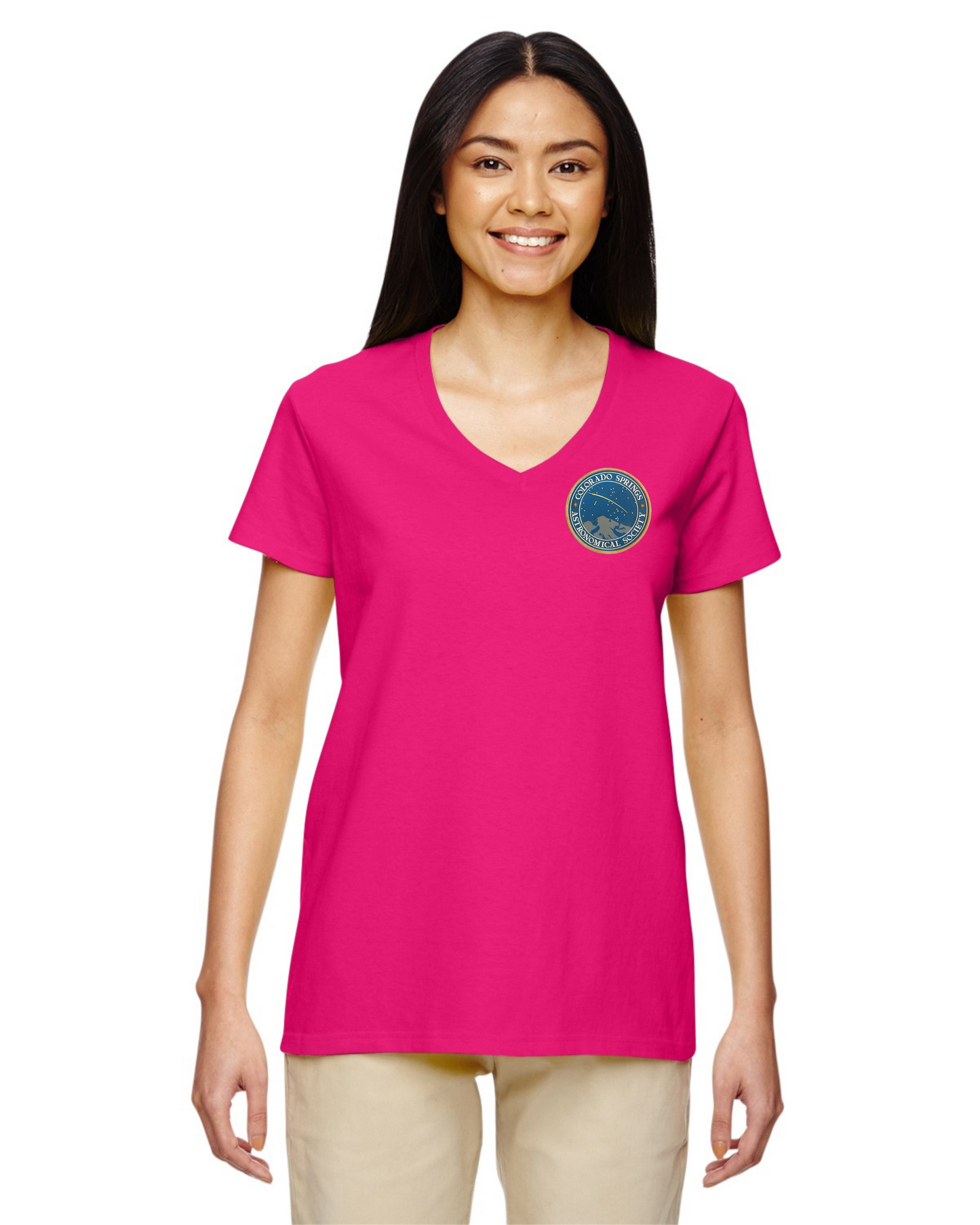 CSASTRO Women's Cotton V-neck Logo