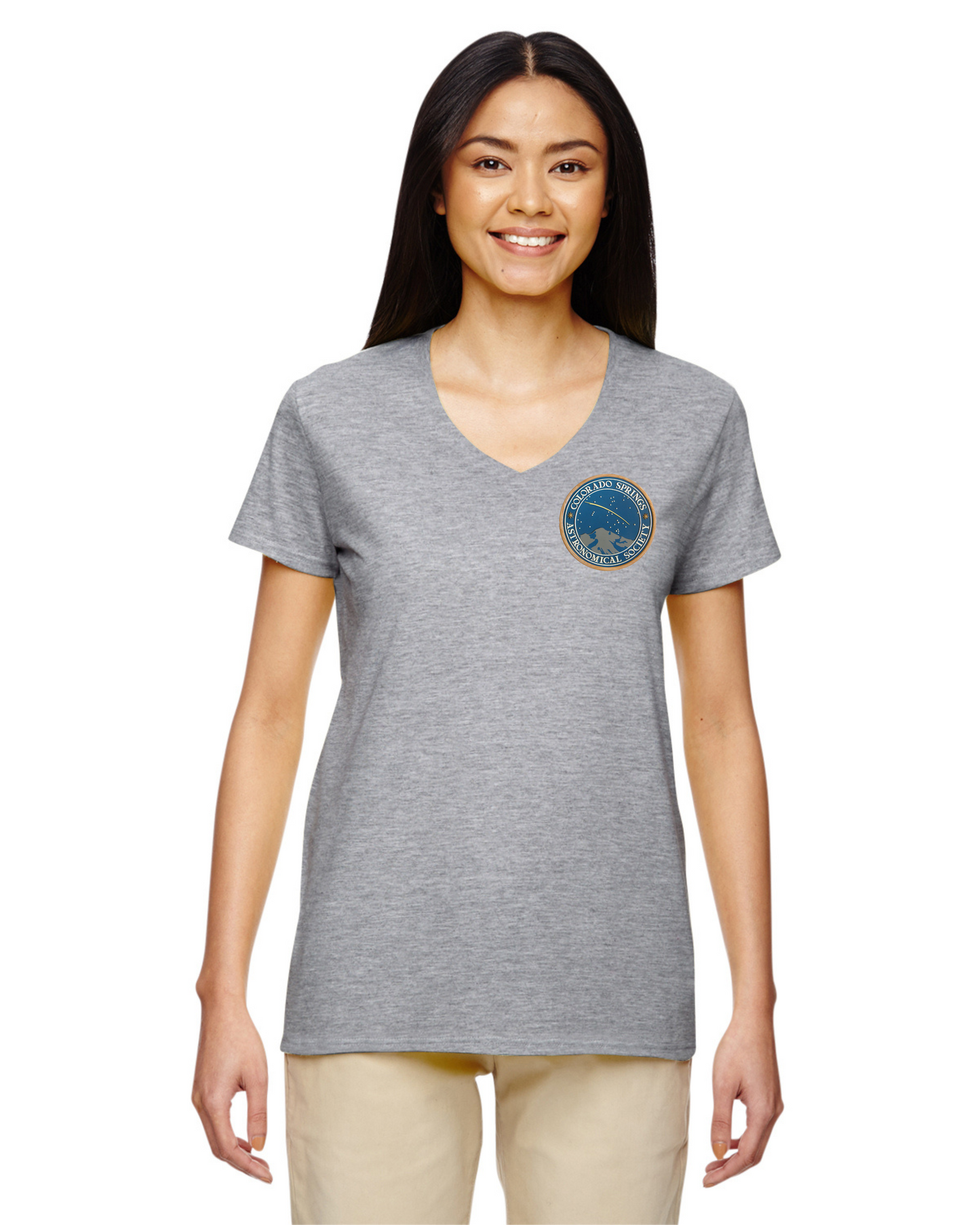 CSASTRO Women's Cotton V-neck Logo