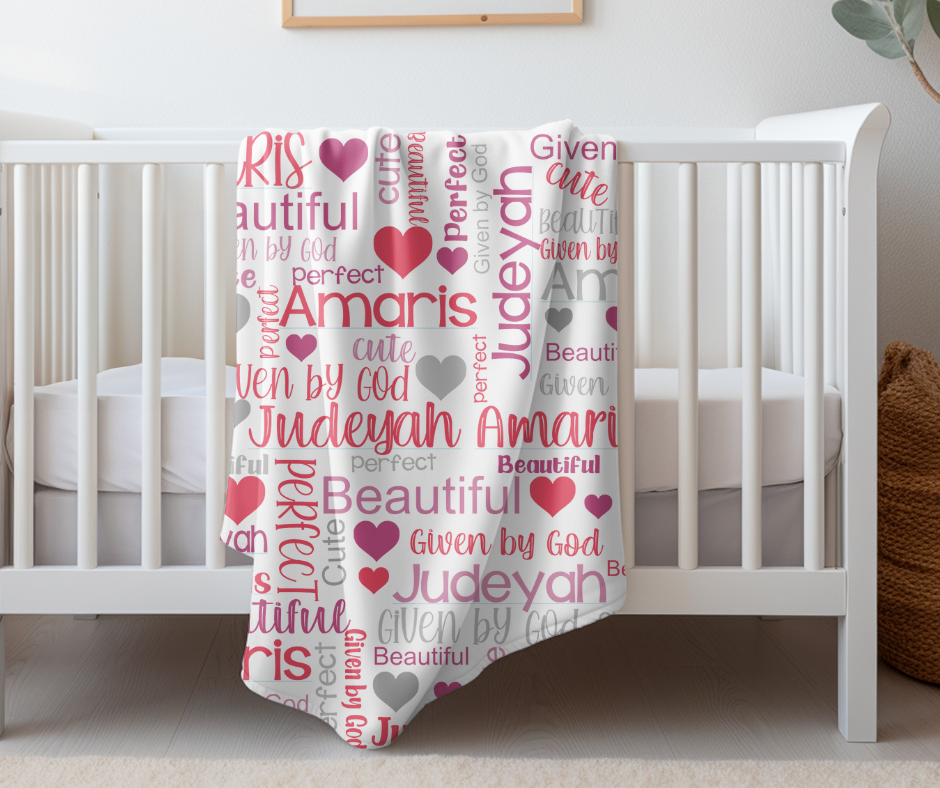 Baby name blanket